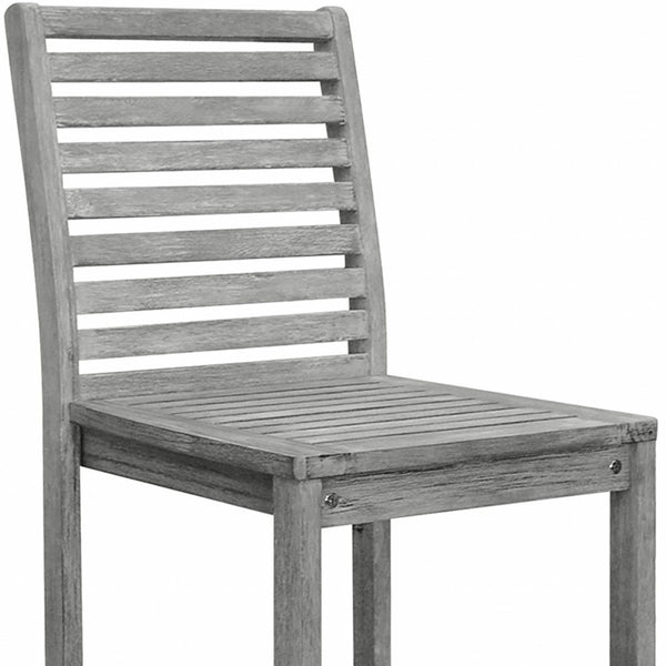 Homeroots 49" Gray Indoor Outdoor Bar Height Chair With Footrest   389986