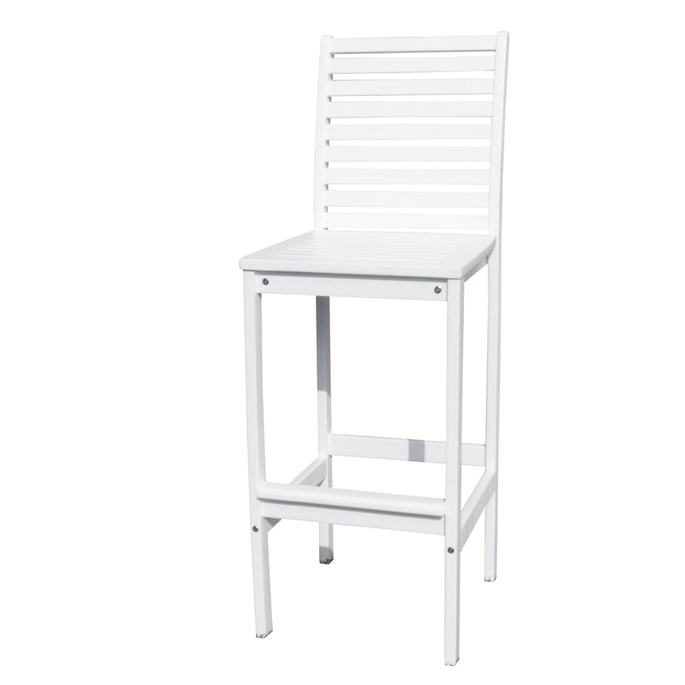 Homeroots 49" White Indoor Outdoor Bar Height Chair   389987