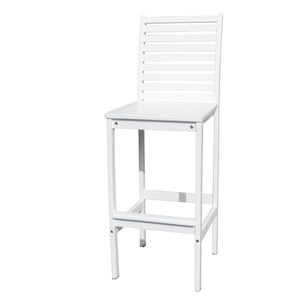 Homeroots 49" White Indoor Outdoor Bar Height Chair   389987