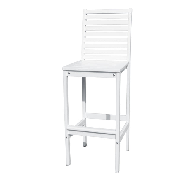Homeroots 49" White Indoor Outdoor Bar Height Chair   389987