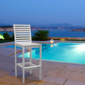 Homeroots 49" White Indoor Outdoor Bar Height Chair   389987