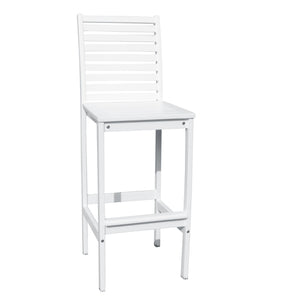 Homeroots 49" White Indoor Outdoor Bar Height Chair   389987