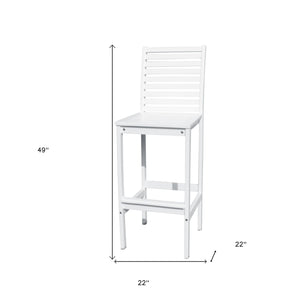 Homeroots 49" White Indoor Outdoor Bar Height Chair   389987