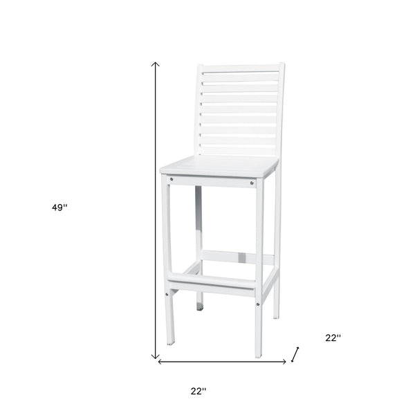 Homeroots 49" White Indoor Outdoor Bar Height Chair   389987