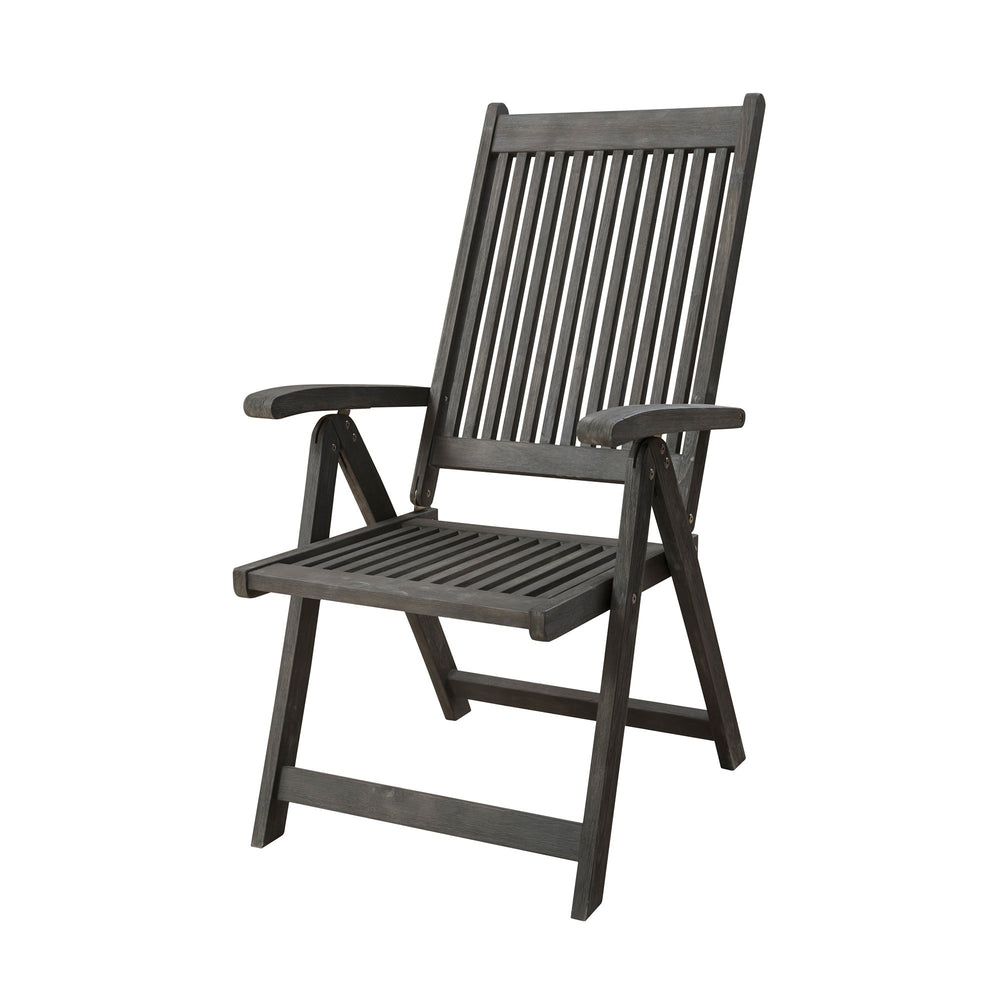 Homeroots Distressed Outdoor Reclining Chair  Wood 389988