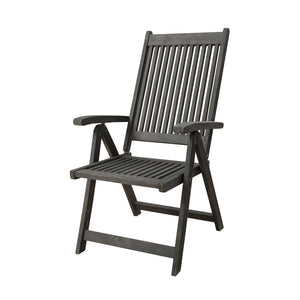 Homeroots Distressed Outdoor Reclining Chair  Wood 389988