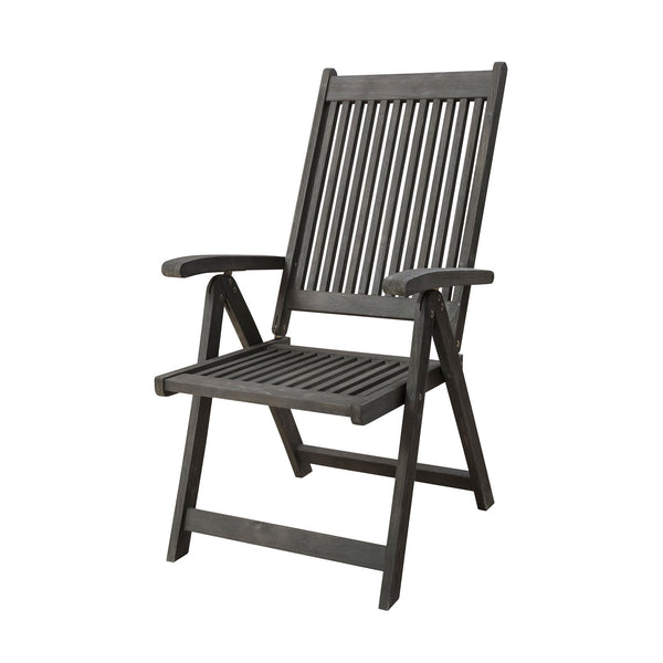 Homeroots Distressed Outdoor Reclining Chair  Wood 389988