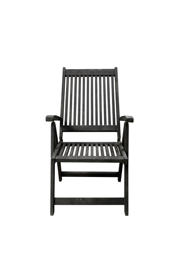 Homeroots Distressed Outdoor Reclining Chair  Wood 389988