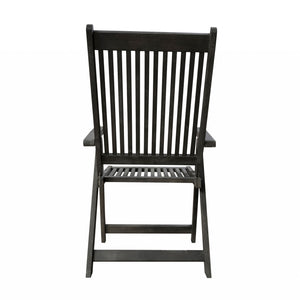 Homeroots Distressed Outdoor Reclining Chair  Wood 389988