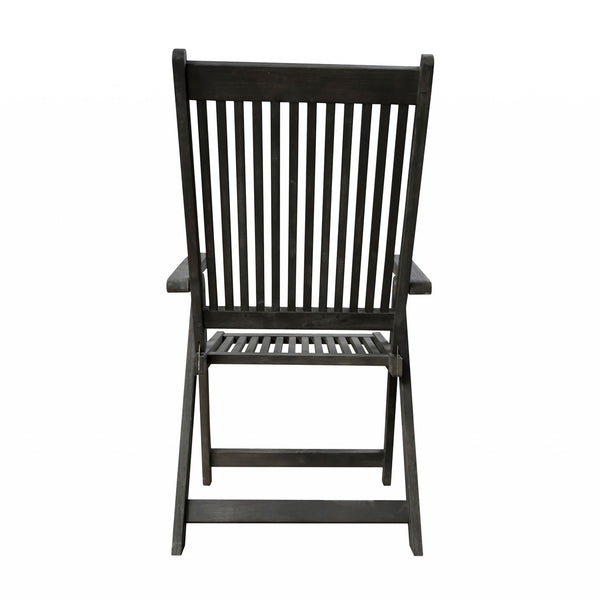 Homeroots Distressed Outdoor Reclining Chair  Wood 389988