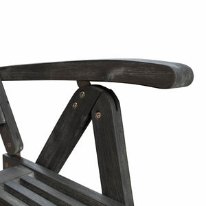 Homeroots Distressed Outdoor Reclining Chair  Wood 389988