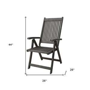 Homeroots Distressed Outdoor Reclining Chair  Wood 389988