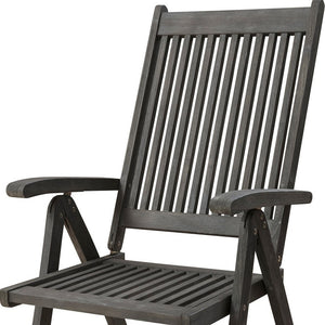 Homeroots Distressed Outdoor Reclining Chair  Wood 389988