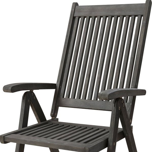 Homeroots Distressed Outdoor Reclining Chair  Wood 389988