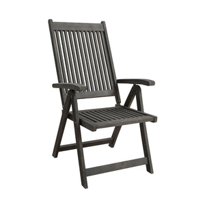 Homeroots Distressed Outdoor Reclining Chair  Wood 389988