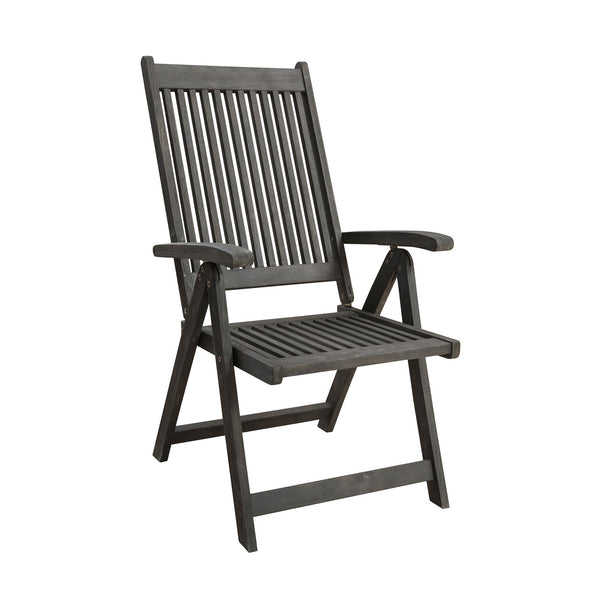 Homeroots Distressed Outdoor Reclining Chair  Wood 389988