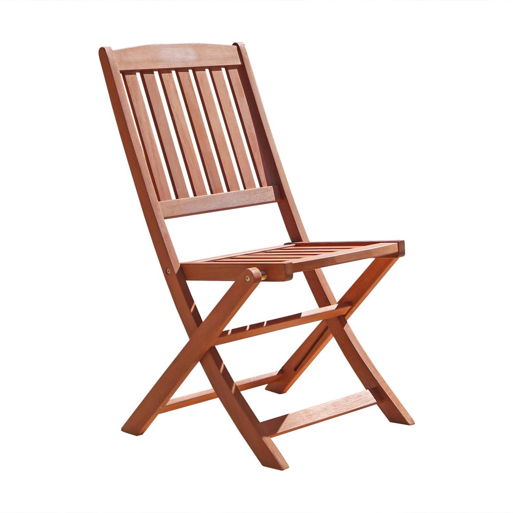 Homeroots Set Of Two Brown Folding Chairs  Wood 389990