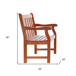 Homeroots Brown Garden Armchair  Wood 389999