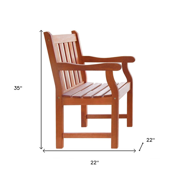 Homeroots Brown Garden Armchair  Wood 389999