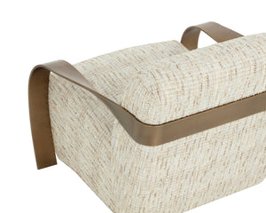 Sunpan Sonesta Lounge Chair - Sculptural Mid-century Design With Twisted Brass Arms In Haute Cobblestone Taupe Fabric 111610