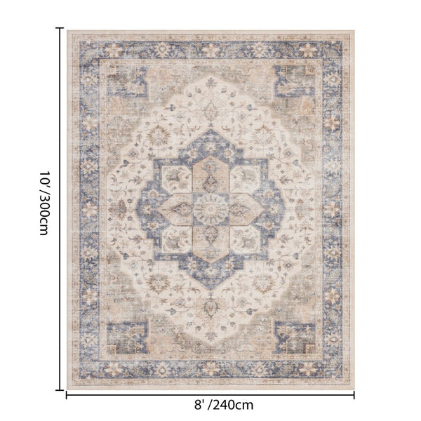 English Elm Premier Ivory Low Pile Area Rug for Living Room Entryway and Dining Neutral Decor B186P479387