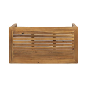 English Elm Christopher Knight Home® - SAMWELL Acacia Wood Outdoor Loveseat and Coffee Table Set with Water-Resistant Cushions, Sleek Slat Design Teak 52.75 L x 33 W x 17.75 H 70137.00BGE