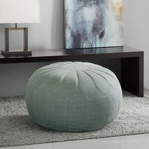 Madison Park Kelsey Casual Round Pouf Ottoman MP101-0213 Seafoam