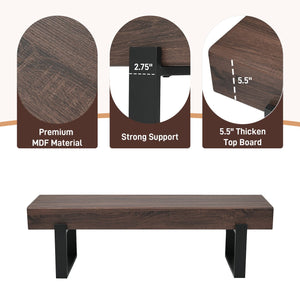 English Elm 59" Farmhouse Dining Bench with Metal Legs, 59x15.75" Sturdy Entryway Seat 250lb Capacity, Easy Assembly N752P293752P