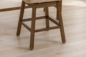 English Elm United We Win Quilted Microsuede Swivel Barstool with Wood Legs and Gold Rivet Trim Apricot W1568P361708