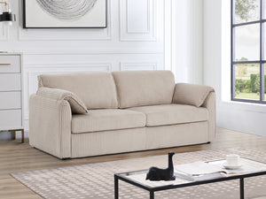 English Elm 79.13-Inch Sleeper Sofa Bed Corduroy Pull-Out Futon 3-Mode Recliner 450lb Capacity Brown Modern Comfort W820P190065