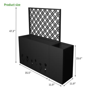 English Elm 2-piece Galvanized Steel Raised Planter with Integrated Trellis for Climbing Vines Outdoor W1586P455900