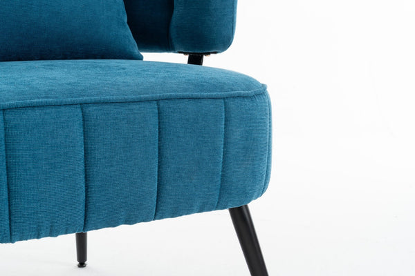 English Elm Decorative Chenille Barrel Tub Chair with Pocket Coil Cushion for Cozy Reading Nooks Blue W5188P462024