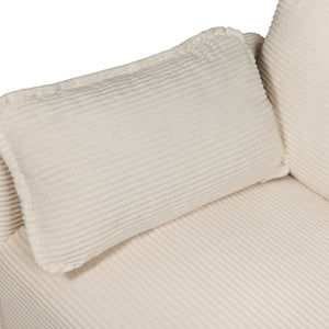 English Elm 48" Corduroy Compact Loveseat with Side Pocket Solid Wood Frame for Small Spaces Beige W2715P409864