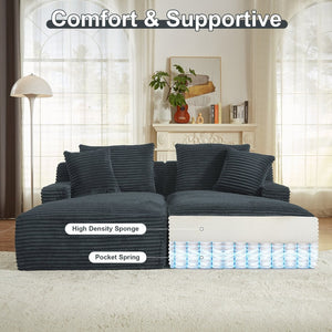 English Elm Indoor Oversized Double Chair Sleeper Sofa Wide Low Profile Minimalist Lounge Seat Dark Gray W2100S00350