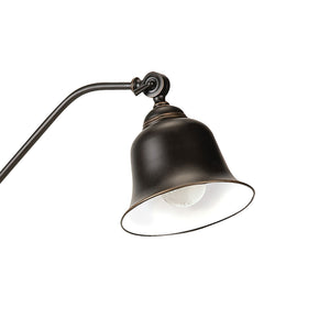 English Elm Edmond Bronze Bell Down Bridge Table Lamp with Curved Silhouette, Rustic Industrial Metal Base, Warm Glow B062P328680