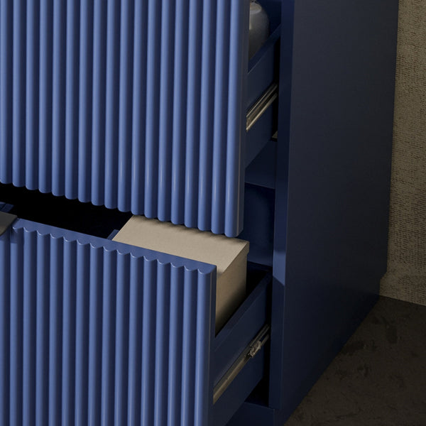English Elm Christopher Knight Home® - 30" Freestanding Bathroom Vanity With Ceramic Sink, Soft-Close Drawers & Elegant Fluted Design In Blue N817P288915B