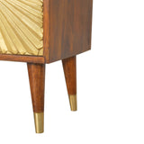 English Elm Solid Wood Manila Gold Nightstand