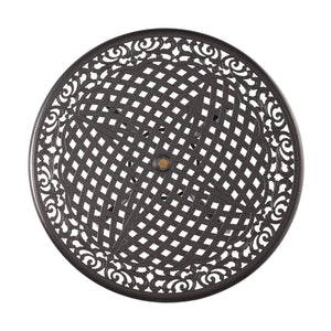 English Elm Christopher Knight Home® - PHOENIX Cast Aluminum 48in Round Patio Dining Table with Lattice Scrollwork and Umbrella Hole Bronze 49.25 L x 49.25 W x 5.25 H 54588.00BZE