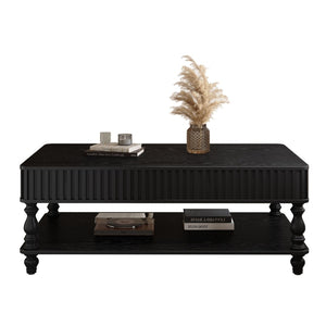 English Elm Mirrored Console Table Silver Glam Entryway Piece with Geometric U Base and Etched Detail Black W1445P370479