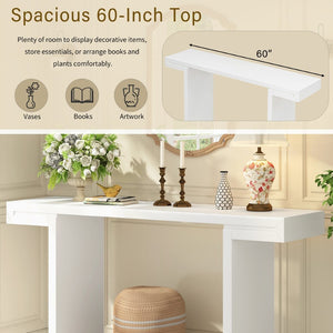 English Elm U-style 60 Inch Geometric Console Table Painted Mdf Foyer Entryway Living Room N711P303209K