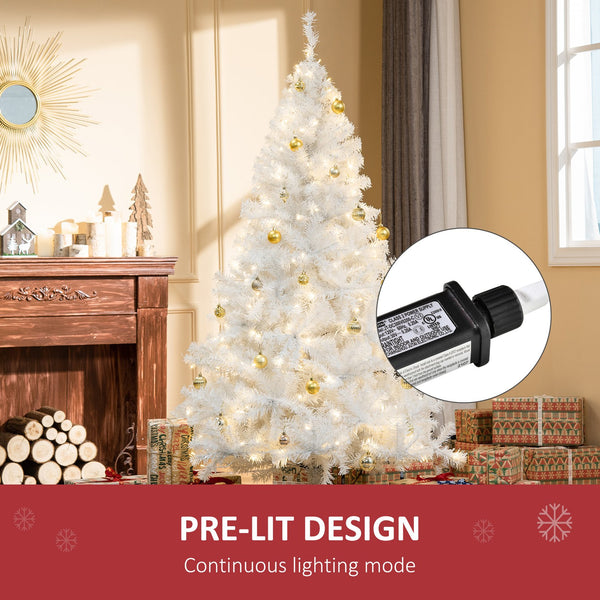 English Elm Homcom 6' Prelit Douglas Fir Christmas Tree With 250 Warm White Leds, 1000 Tips & Easy Setup W2225P229359