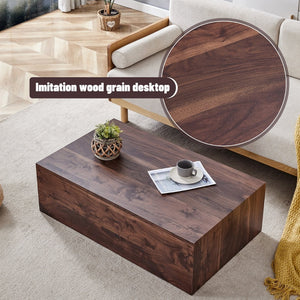 English Elm 39.3*23.6*12 Low Profile Walnut Mdf Coffee Table Modern Living Room Accent W1151P231619