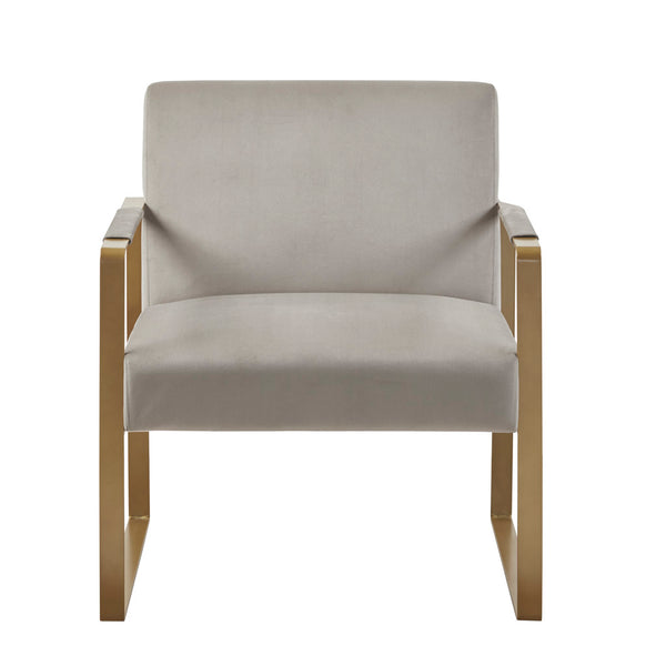 JLA Home Martha Stewart - Accent Martha Stewart Perry Street Accent Chair with Plush Upholstery & Antique Gold Metal Legs, Versatile Modern Statement Piece MT100-0177