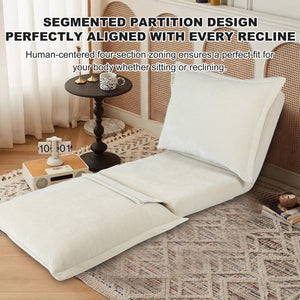English Elm Convertible Floor Chair: Versatile Sofabed With Adjustable Backrest, Pillows & Durable Design W3422P361125