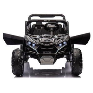 English Elm 24v Two Seat Kids Electric Utv with Parental Remote Suspension Off Road Ride On Black W1578P184797
