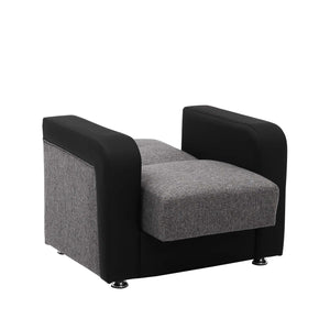 English Elm PrimeNest Concorde Collection Upholstered Convertible Armchair with Storage – Chenille Comfort Seat, Quick-Convert Sleeper Black,Gray B030P286155