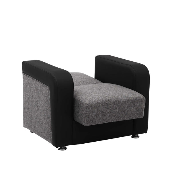 English Elm PrimeNest Concorde Collection Upholstered Convertible Armchair with Storage – Chenille Comfort Seat, Quick-Convert Sleeper Black,Gray B030P286155
