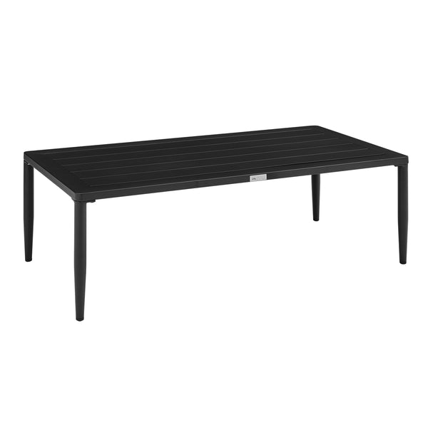 English Elm Harlen Lightweight Aluminum Outdoor Coffee Table in Black — All-Weather, Rust-Resistant, Low-Maintenance Durable Design B2736P354373