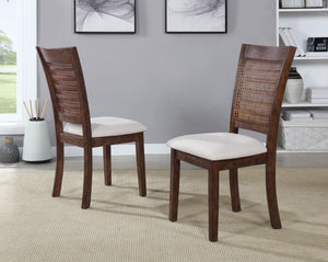 OSP Home Furnishings Walden Cane Back Dining Chair  - Set of 2 Linen / Burnt Brown