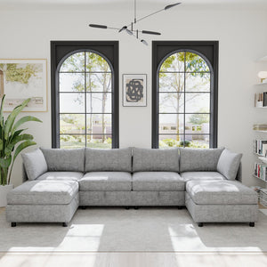 English Elm Modular Sectional Sofa - Versatile Convertible Seating With Storage, Stylish Comfort For Any Room W680S00029